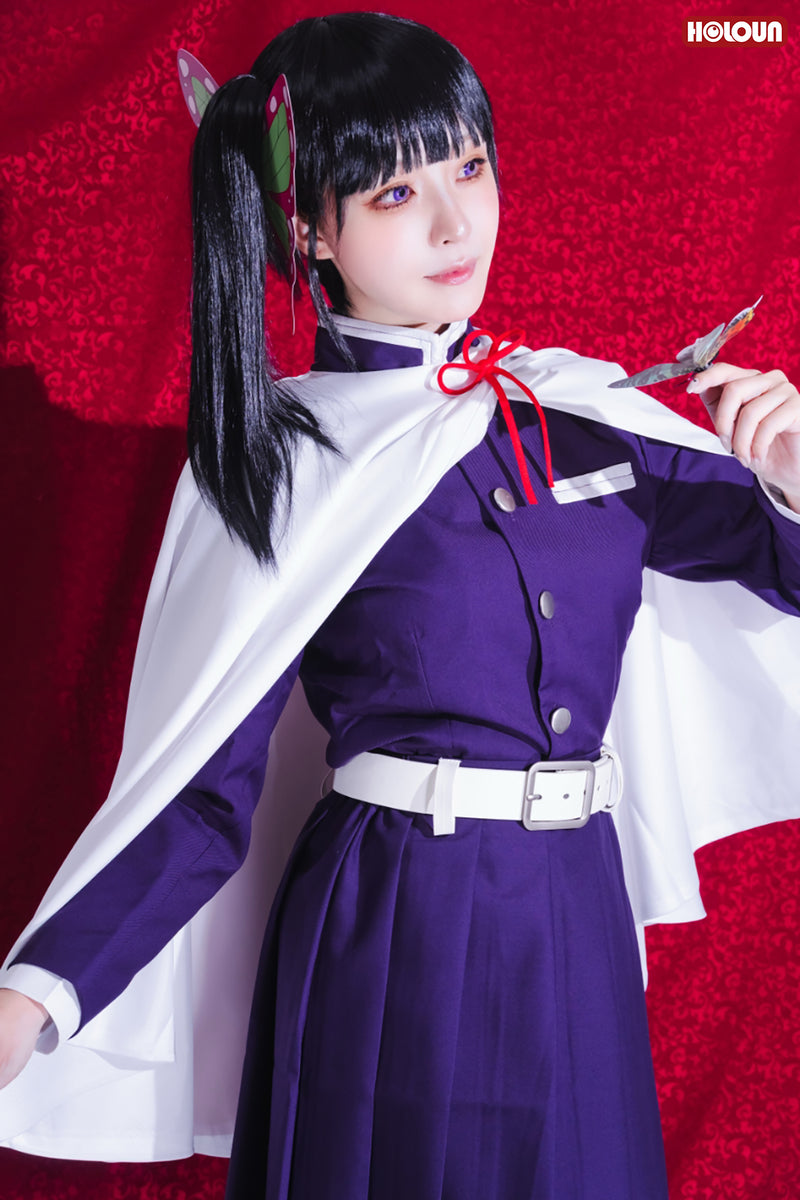 在庫品】HOLOUN 鬼殺の隊 栗花落 カナヲコスプレ服 ハロウィン アニメ