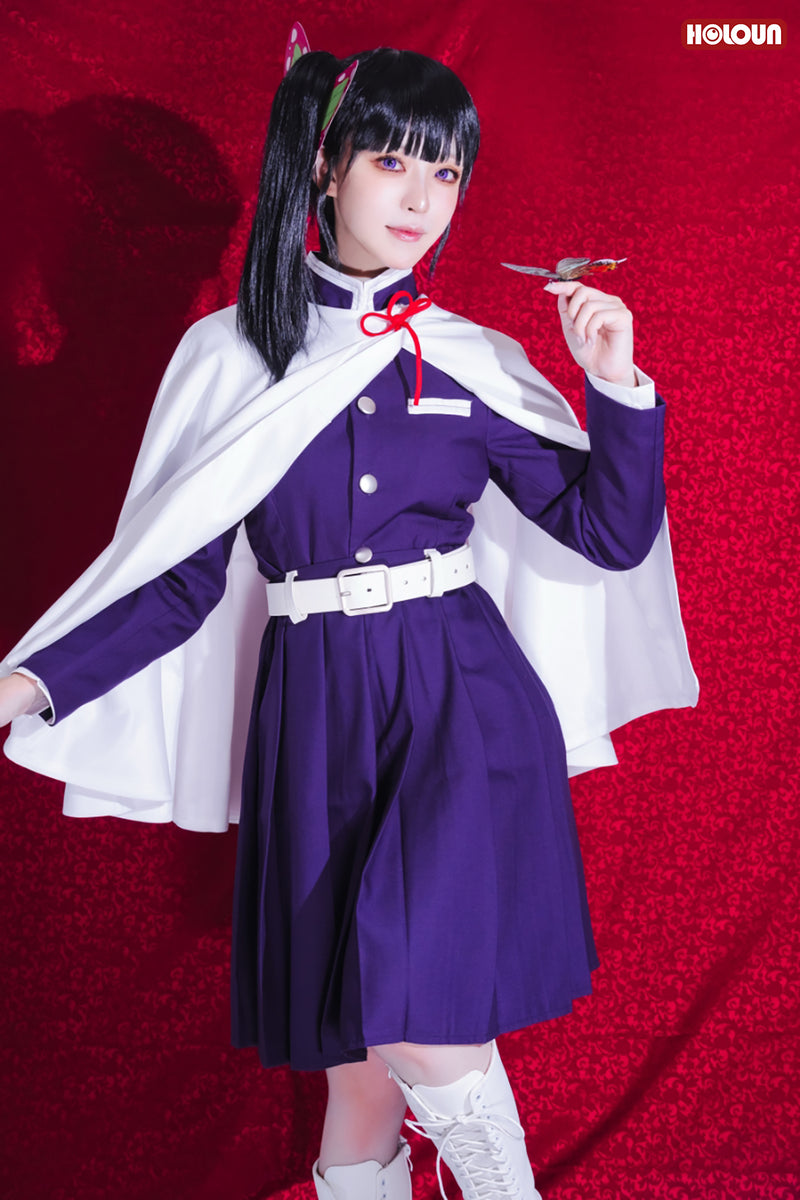 在庫品】HOLOUN 鬼殺の隊 栗花落 カナヲコスプレ服 ハロウィン アニメ