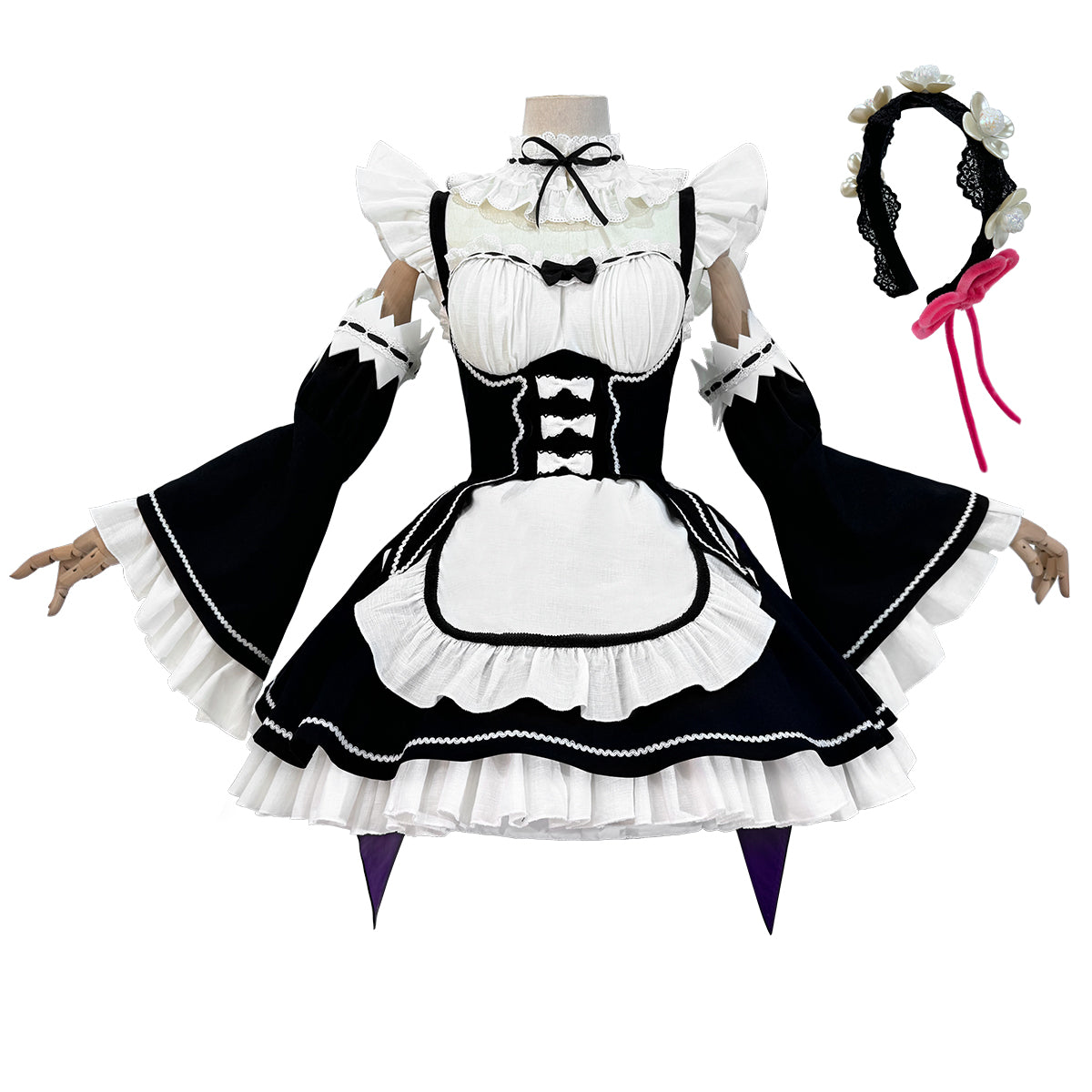 【在庫品】HOLOUN 異世界の生活 レム メイド服 コスチューム コスプレ衣装 アニメハロウィン仮装 衣装 ハロウィン仮装 演出服