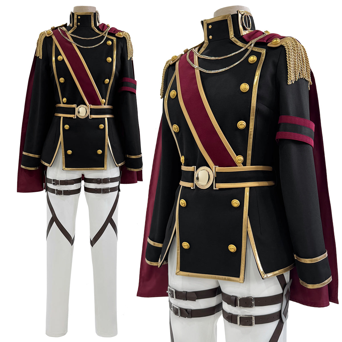 【新着商品】進撃のジャイアント 巨人 式典兵団服 ミカサ 女性用サイズ コスプレ衣装  cosplay ハロウィン 変装 仮装 コスプレ演出服 コスチューム 舞台装 クリスマス 祝日贈り物