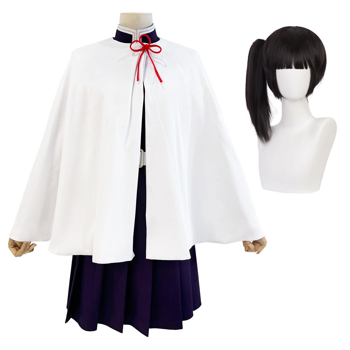 【新着商品】HOLOUN 鬼殺の隊 栗花落 カナヲコスプレ服 ハロウィン アニメハロウィン仮装 衣装 セット クリスマス イベント  アニメ 演出服