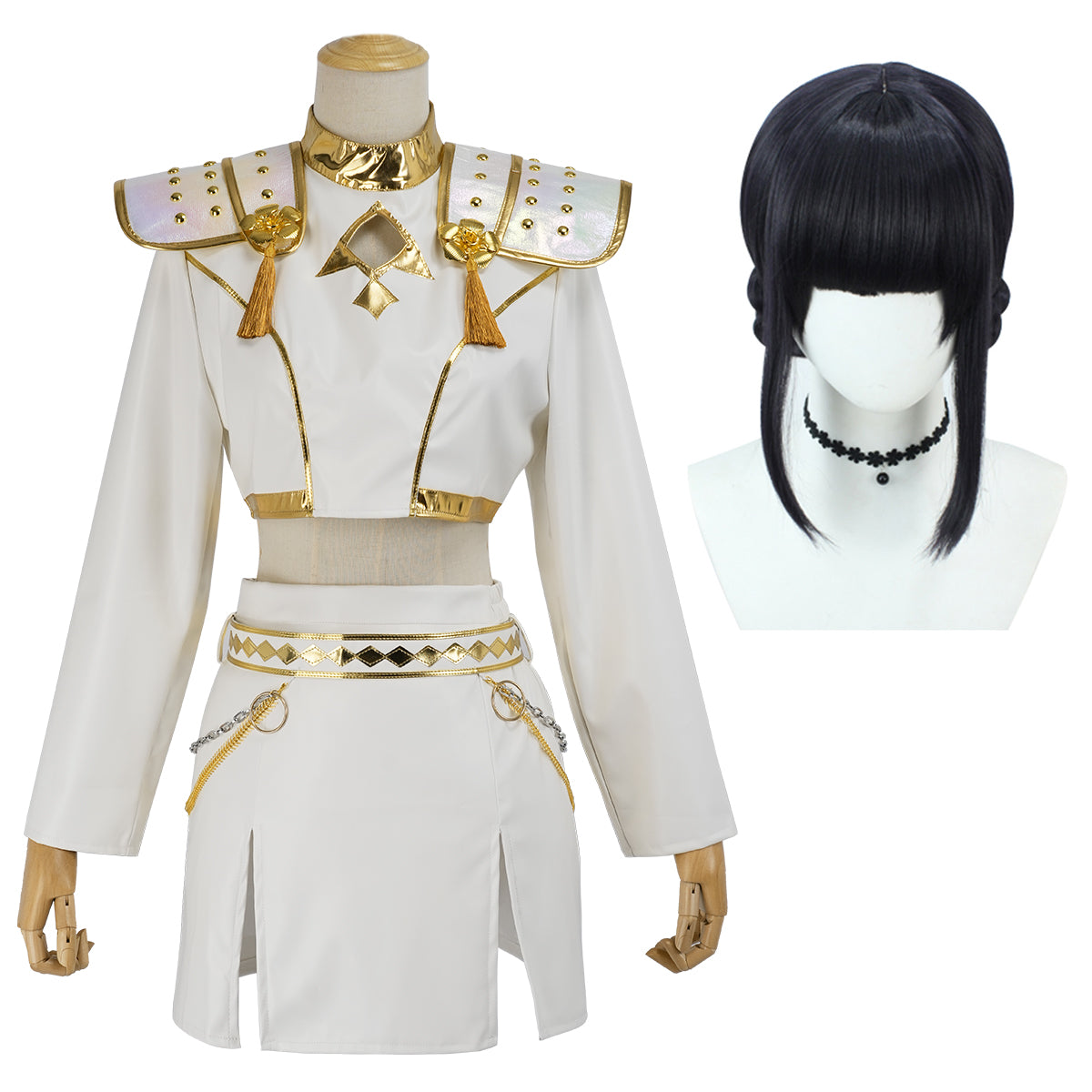 【在庫品】HOLOUN KPOPガールズ! デーモン・ハンターズ kpop demon hunters ホワイト ルミRumi ゾーイZoe ミラMira 演出服 舞台服 アニメ仮装 ハロウィンコスプレ衣装 クリスマス イベント