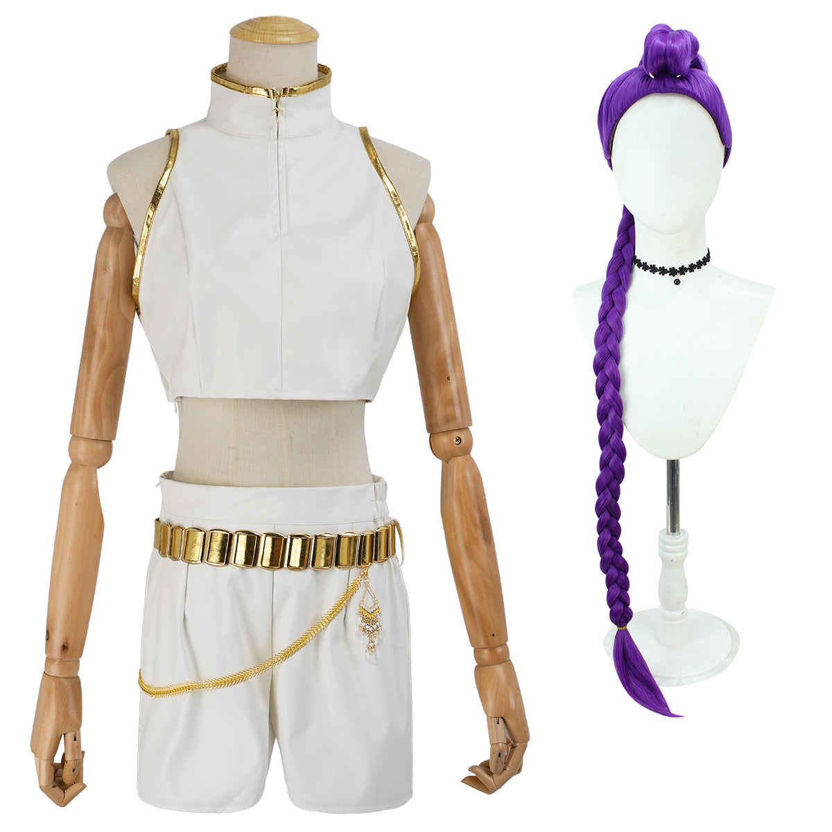 【在庫品】HOLOUN KPOPガールズ! デーモン・ハンターズ kpop demon hunters ホワイト ルミRumi ゾーイZoe ミラMira 演出服 舞台服 アニメ仮装 ハロウィンコスプレ衣装 クリスマス イベント