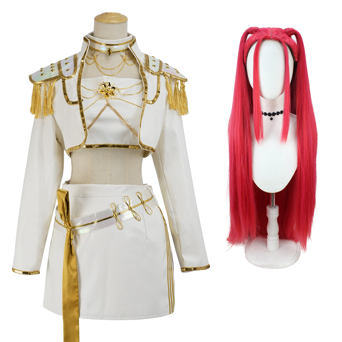 【在庫品】HOLOUN KPOPガールズ! デーモン・ハンターズ kpop demon hunters ホワイト ルミRumi ゾーイZoe ミラMira 演出服 舞台服 アニメ仮装 ハロウィンコスプレ衣装 クリスマス イベント