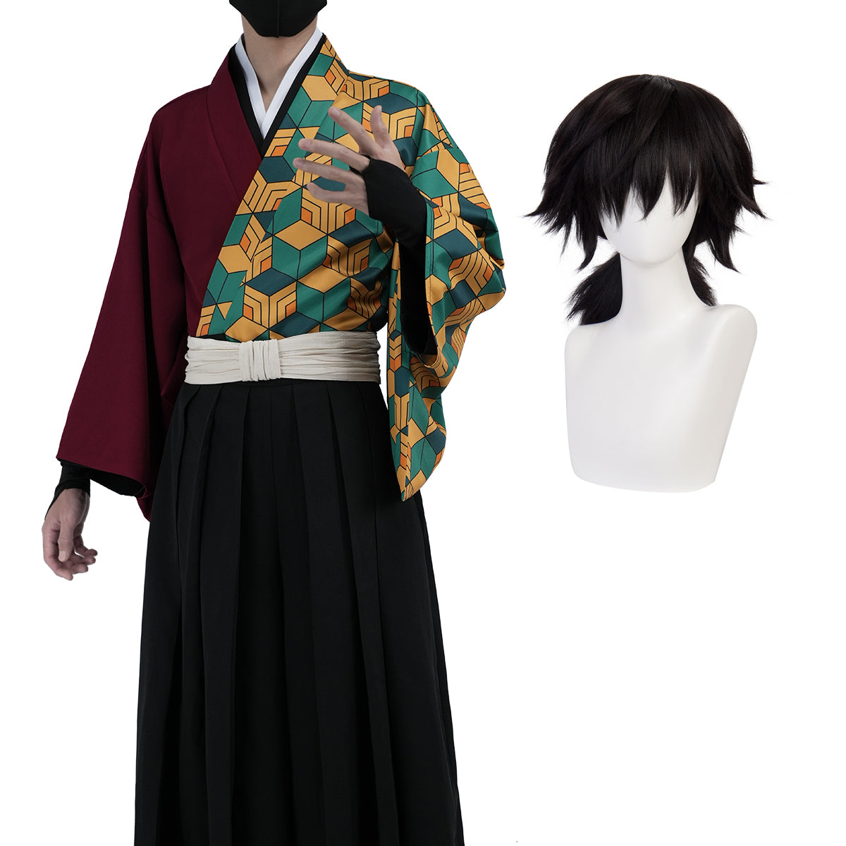 HOLOUN製 鬼滅の刃 冨岡義勇 コスプレセット 在庫品】HOLOUN 鬼殺の隊 冨岡義勇 初期設定 コスプレ服 着物 袴