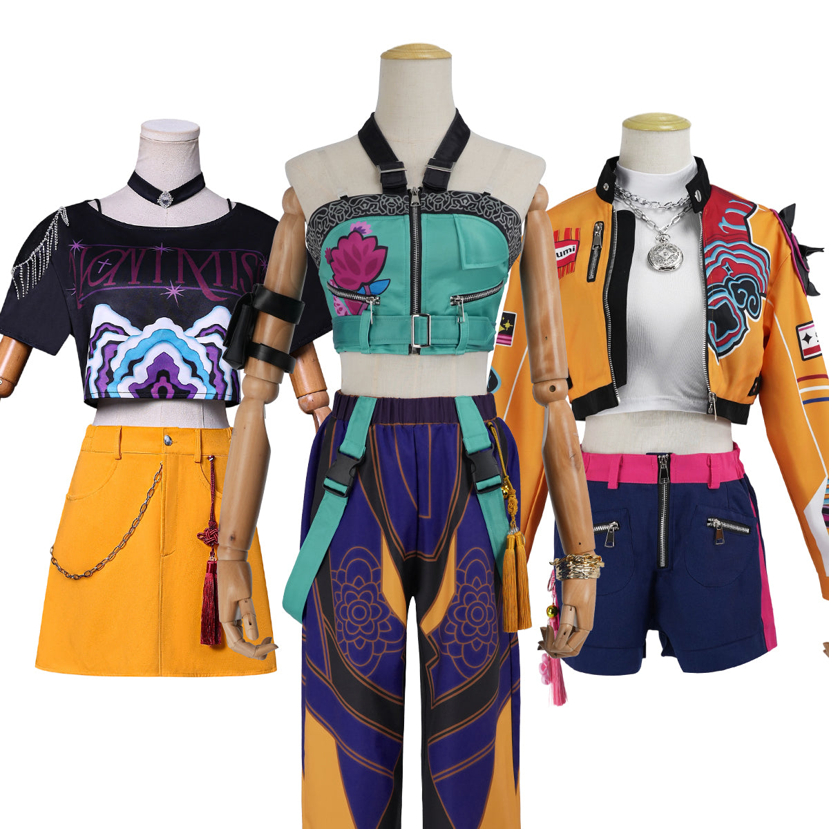 【在庫品】HOLOUN KPOPガールズ! デーモン・ハンターズ kpop demon hunters ルミRumi ゾーイZoe ミラMiraのコスプレ服 スーツ ハロウィン仮装 ゲームコスプレ衣装 セット クリスマス イベント  ゲーム仮装 アニメ 演出服