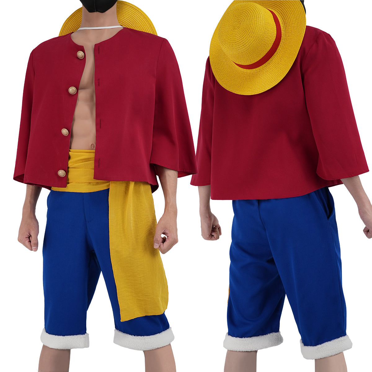 【在庫品】HOLOUN ONEピース モンキー・D・ルフィのコスプレ衣装  cosplay ハロウィン 変装 仮装 コスプレ演出服 コスチューム 舞台装 クリスマス 祝日贈り物