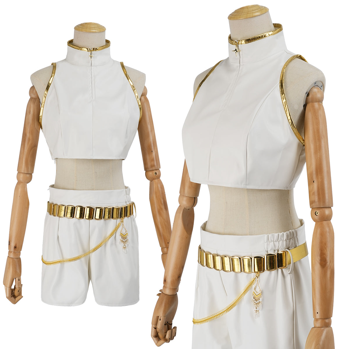 【在庫品】HOLOUN KPOPガールズ! デーモン・ハンターズ kpop demon hunters ホワイト ルミRumi ゾーイZoe ミラMira 演出服 舞台服 アニメ仮装 ハロウィンコスプレ衣装 クリスマス イベント