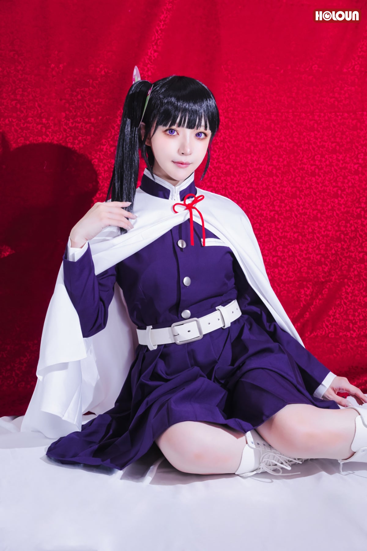 在庫品】HOLOUN 鬼殺の隊 栗花落 カナヲコスプレ服 ハロウィン アニメ