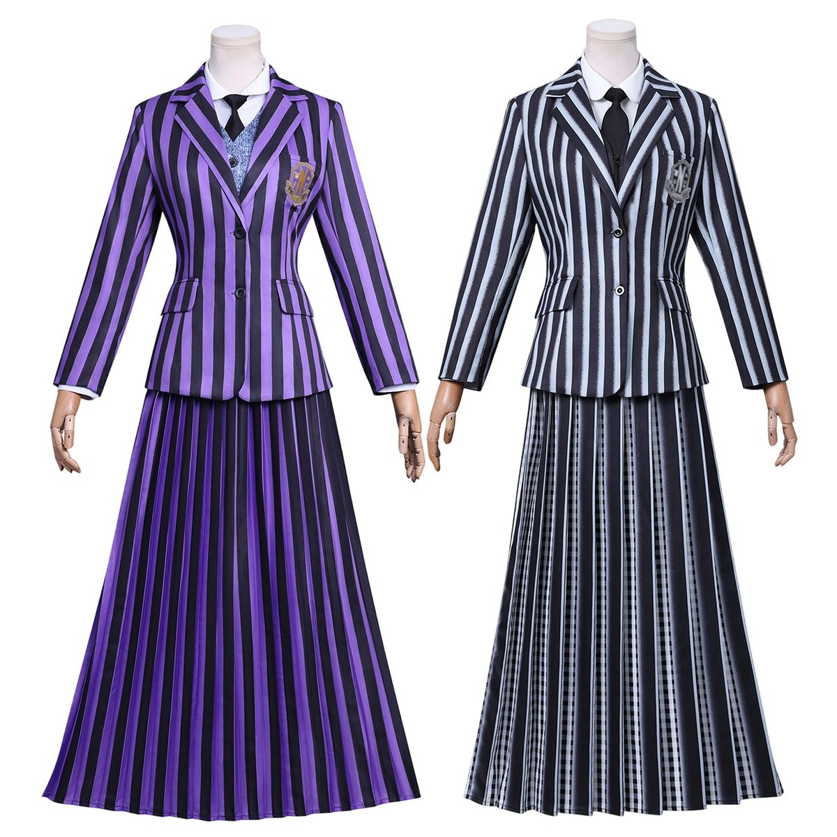 【新着商品】HOLOUN ウェンズデーアダムス ウェンズデイのコスプレ服  制服セット 学園 学校制服 大人用サイズ ハロウィン ハロウィン仮装 衣装 セット クリスマス イベント 演出服