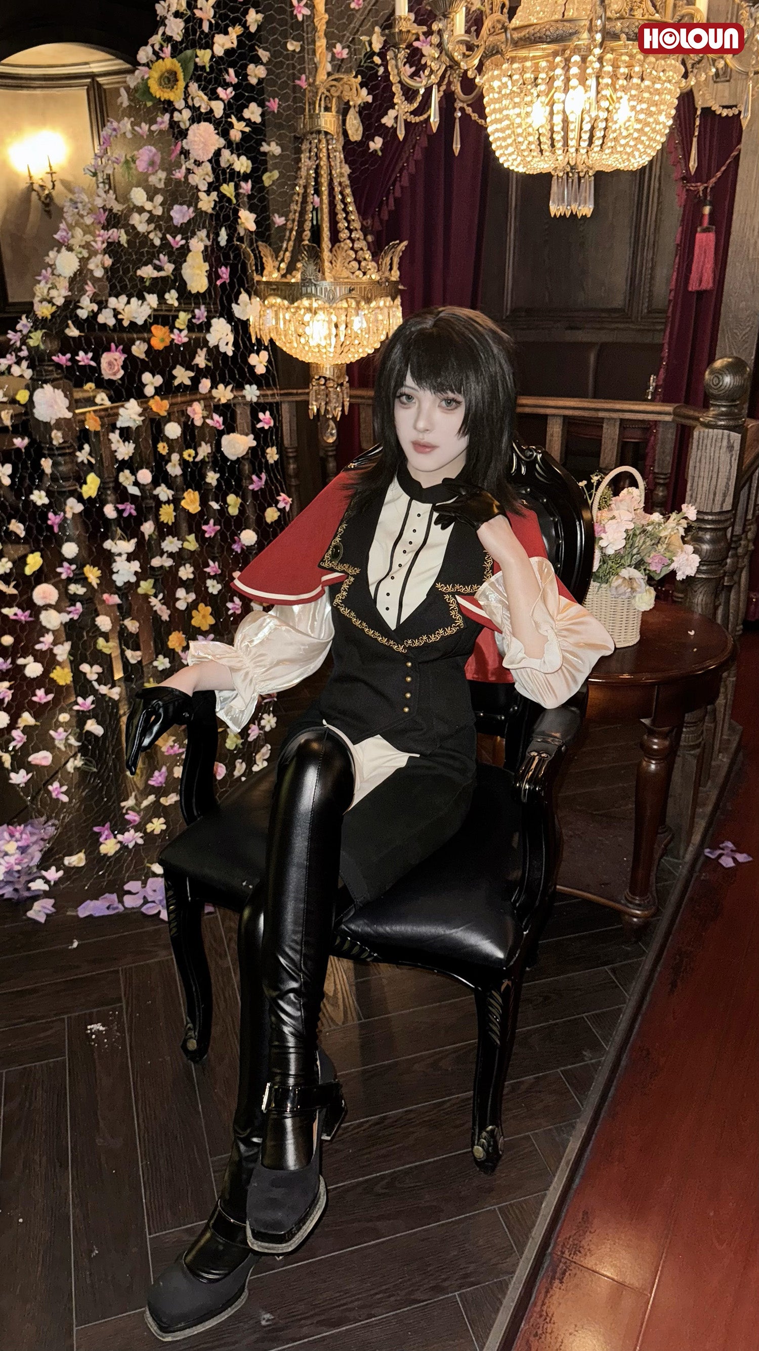 【在庫品】HOLOUN  Bang dream! Ave Mujica バンドリ！八幡海鈴  モーティスの舞台服 ハロウィン仮装 衣装 セット クリスマス イベント  ゲーム仮装 アニメ 演出服