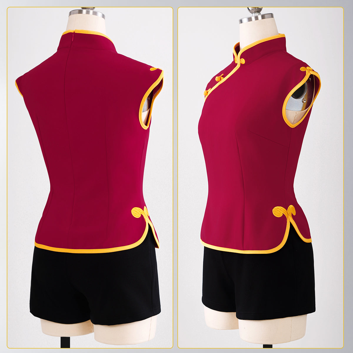 【新着商品】HOLOUN  銀たま 神楽 袖無し チャイナセット 中華風 コスプレ衣装 コスチュームアニメハロウィン仮装 学園祭 文化祭 忘年会 イベント演出服祝日贈り物