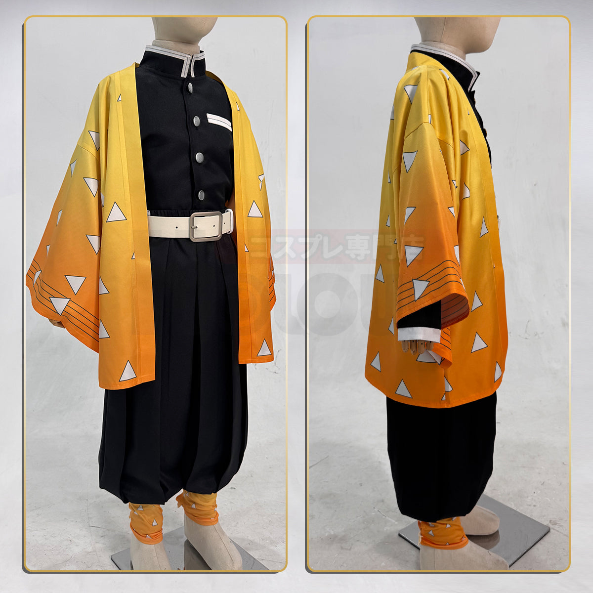【新着商品】HOLOUN 鬼殺の隊シリーズ 子供用 我妻善逸のコスプレ服 子供用サイズ ハロウィン アニメハロウィン仮装 衣装 セット クリスマス イベント  アニメ 演出服