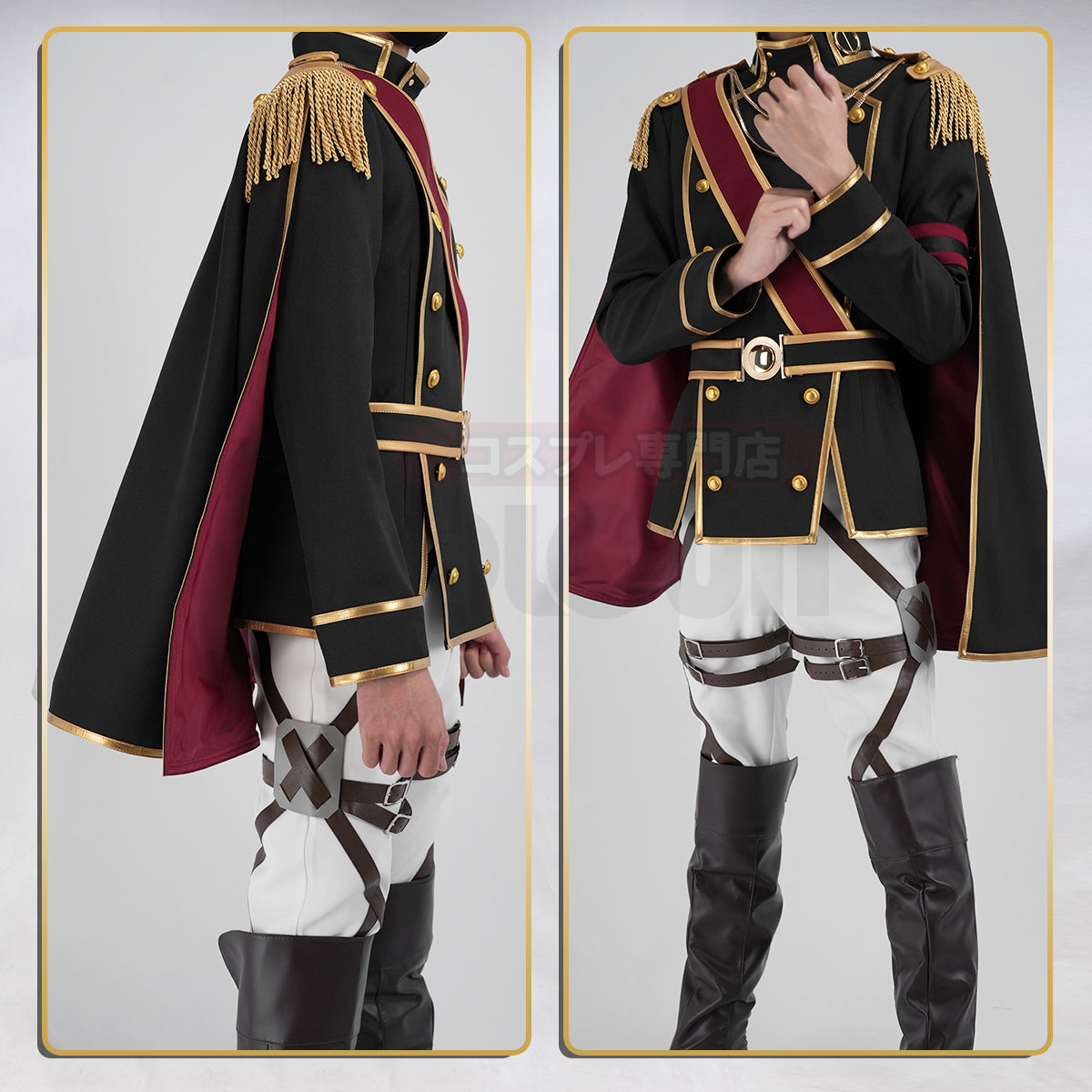 【新着商品】進撃のジャイアント 巨人 式典兵団服 リヴァイ エレン コスプレ衣装  cosplay ハロウィン 変装 仮装 コスプレ演出服 コスチューム 舞台装 クリスマス 祝日贈り物