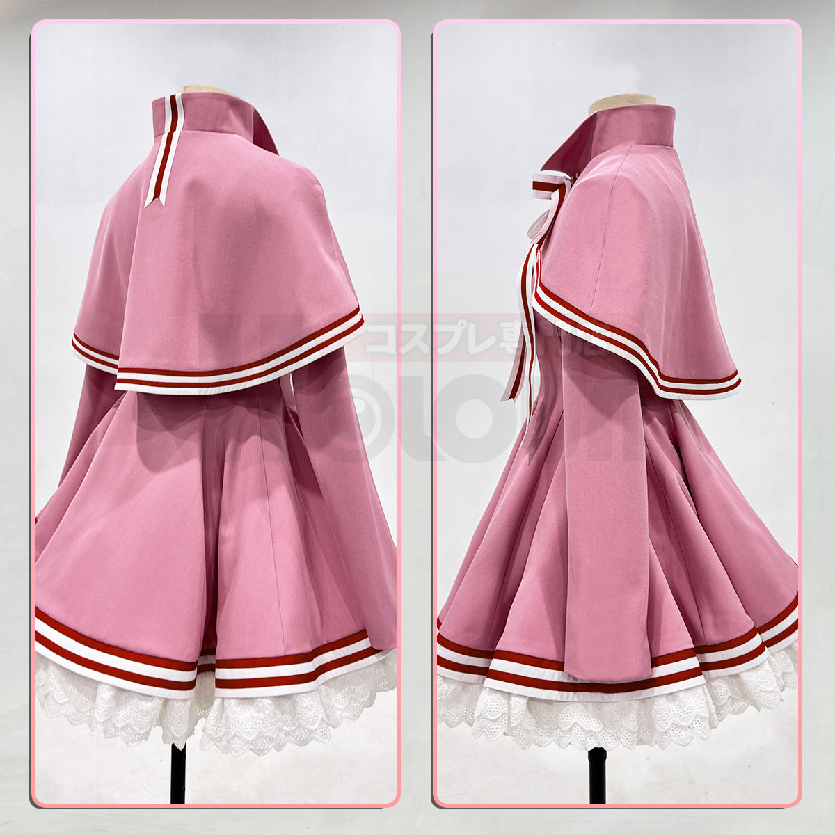 【在庫品】HOLOUN 魔法少女さくら クリアカード編 木之本桜 ワンピース ピンク変身戦闘服 コスプレ服 ハロウィン仮装 衣装 セット クリスマス イベント  ゲーム仮装 アニメ 演出服