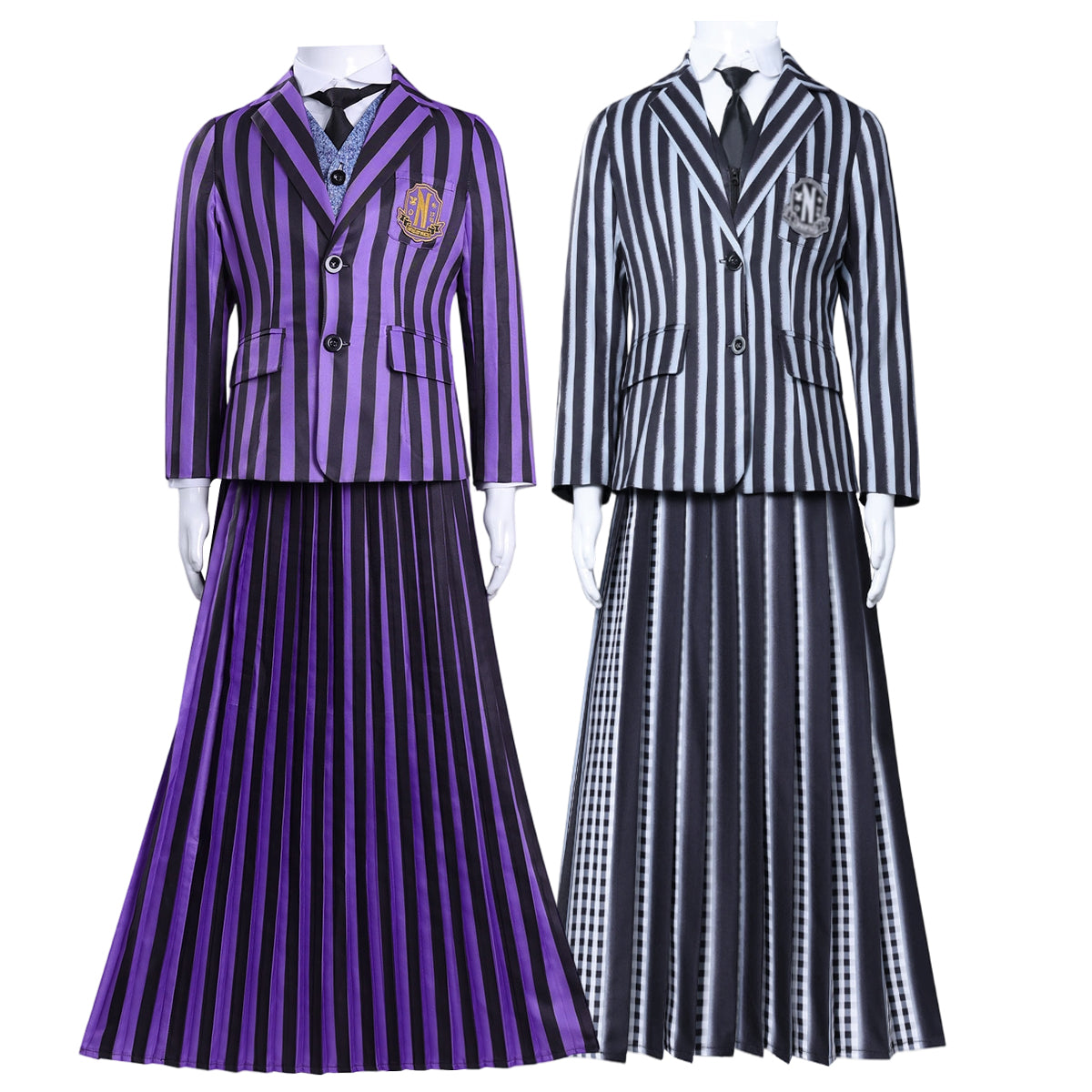 【新着商品】HOLOUN ウェンズデーアダムス ウェンズデイのコスプレ服  制服セット 学園 学校制服 子供用サイズ ハロウィン ハロウィン仮装 衣装 セット クリスマス イベント 演出服