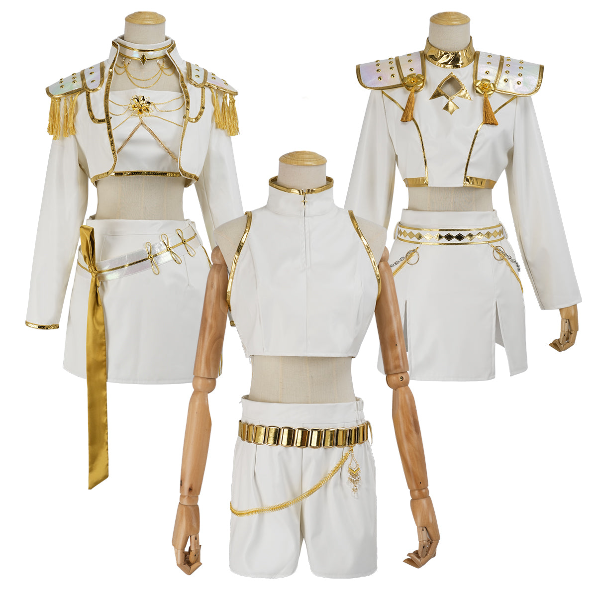 【在庫品】HOLOUN KPOPガールズ! デーモン・ハンターズ kpop demon hunters ホワイト ルミRumi ゾーイZoe ミラMira 演出服 舞台服 アニメ仮装 ハロウィンコスプレ衣装 クリスマス イベント