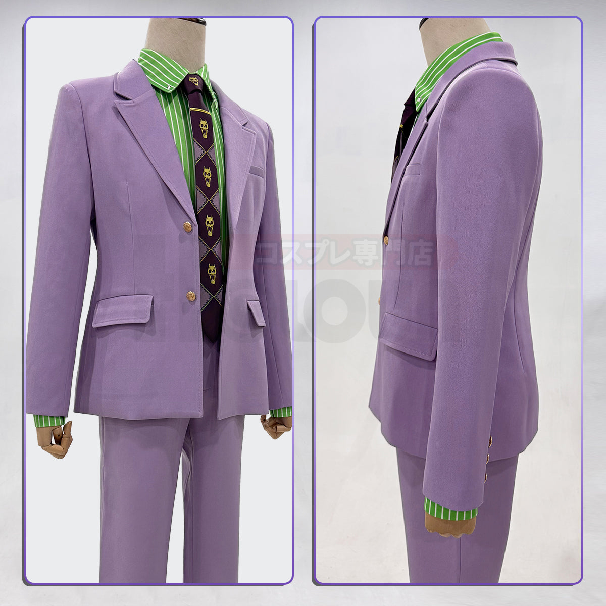 【在庫品】HOLOUN ジョjoの奇妙冒険 吉良吉影のコスプレ服 スーツ ハロウィン仮装 ゲームコスプレ衣装 セット クリスマス イベント  ゲーム仮装 アニメ 演出服