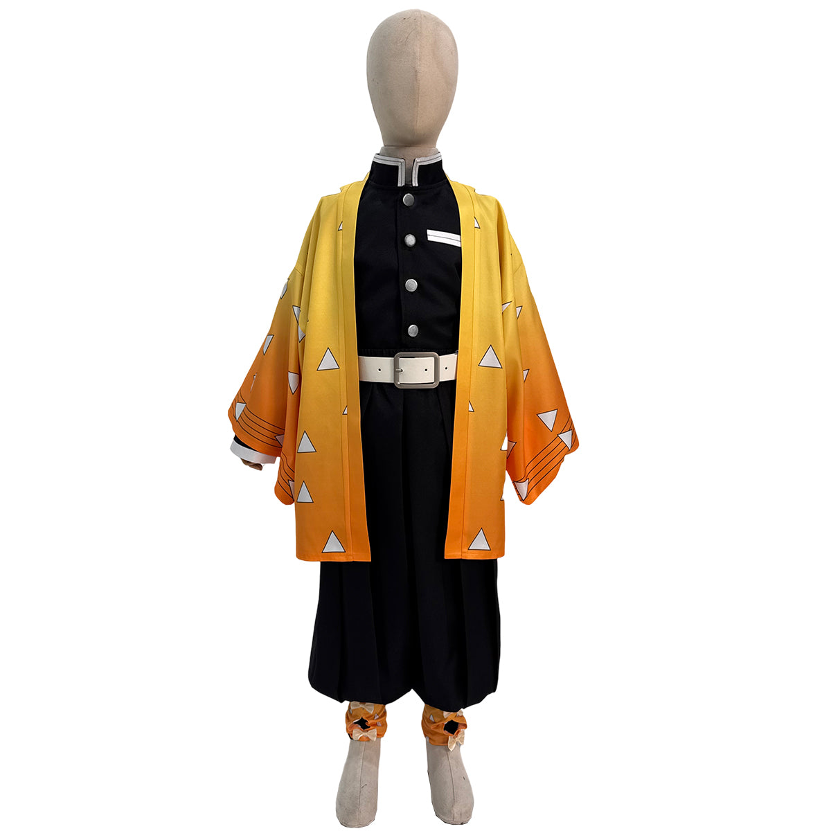 【新着商品】HOLOUN 鬼殺の隊シリーズ 子供用 我妻善逸のコスプレ服 子供用サイズ ハロウィン アニメハロウィン仮装 衣装 セット クリスマス イベント  アニメ 演出服