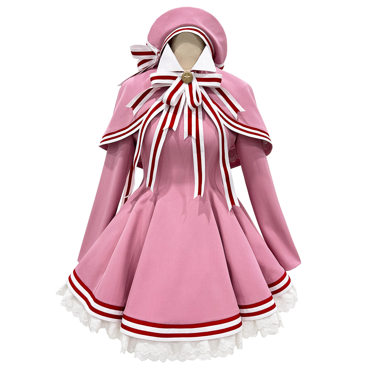 【在庫品】HOLOUN 魔法少女さくら クリアカード編 木之本桜 ワンピース ピンク変身戦闘服 コスプレ服 ハロウィン仮装 衣装 セット クリスマス イベント  ゲーム仮装 アニメ 演出服