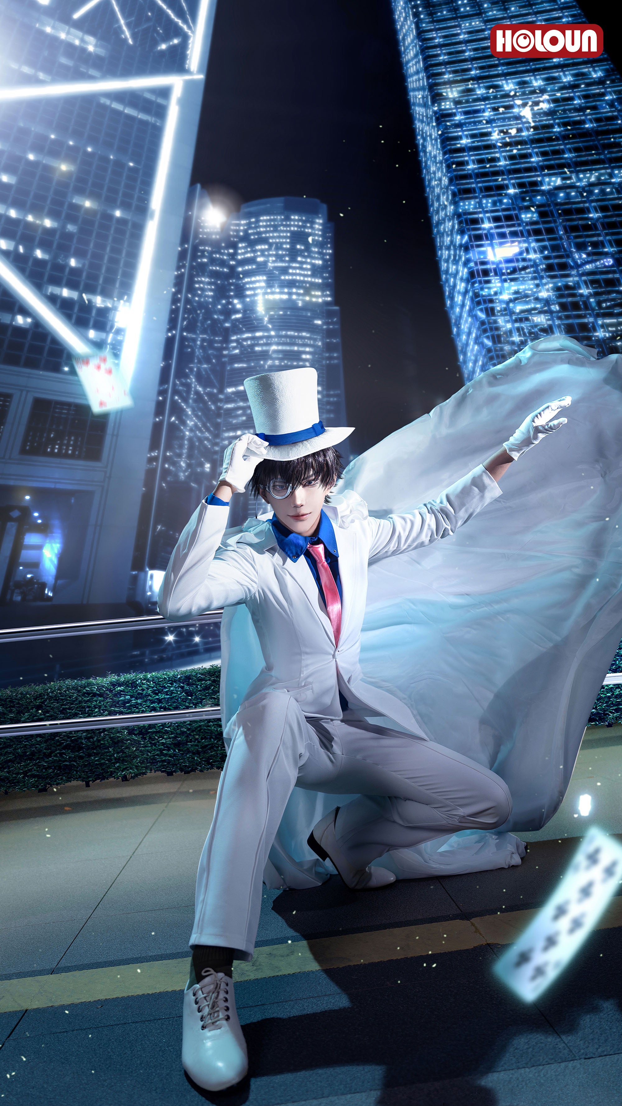 【在庫品】HOLOUN 名探偵こなん 怪盗キッド 黒羽快斗 コスプレ衣装  cosplay ハロウィン 変装 仮装 コスプレ演出服 コスチューム 舞台装 クリスマス 祝日贈り物