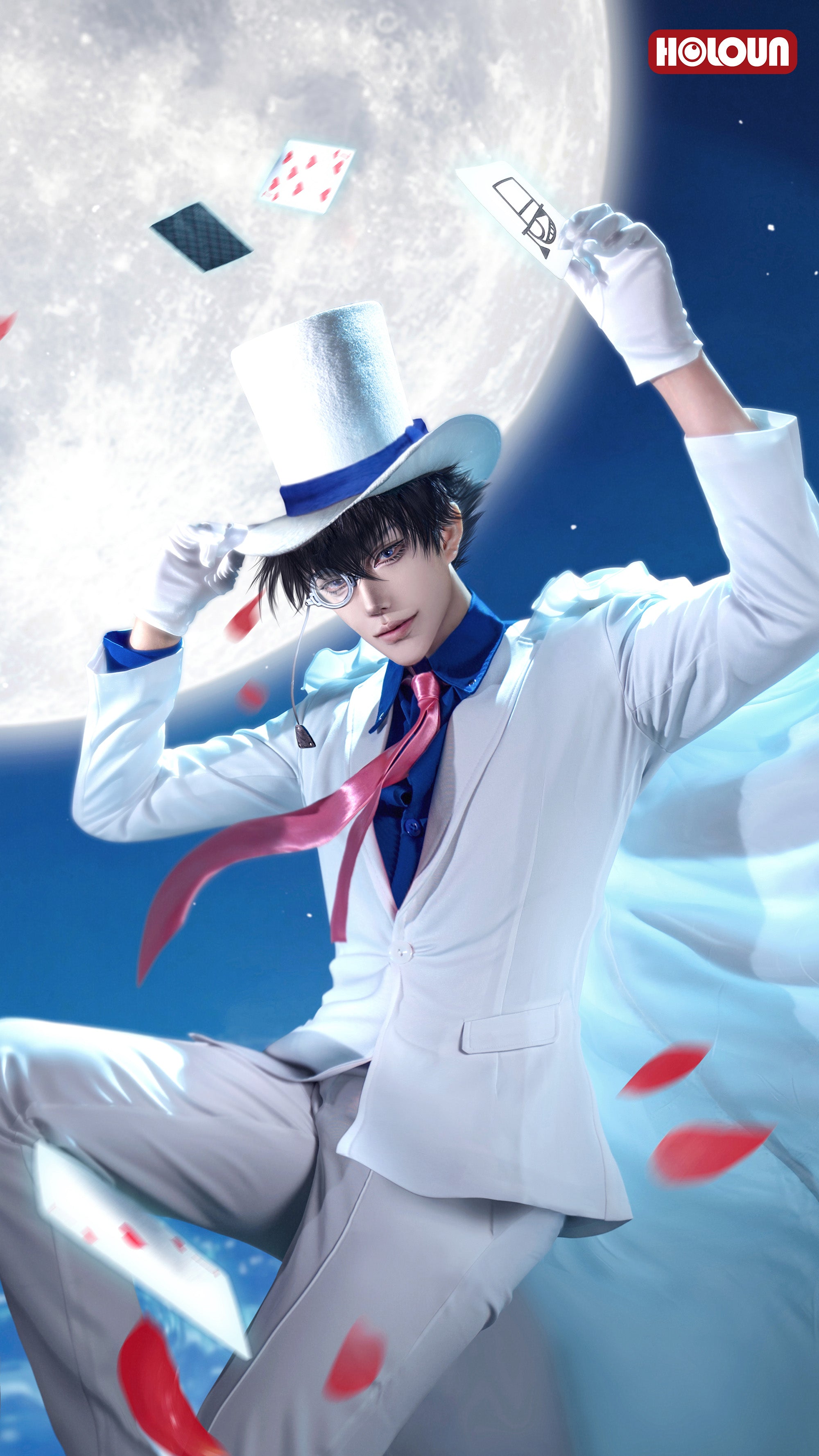 【在庫品】HOLOUN 名探偵こなん 怪盗キッド 黒羽快斗 コスプレ衣装  cosplay ハロウィン 変装 仮装 コスプレ演出服 コスチューム 舞台装 クリスマス 祝日贈り物