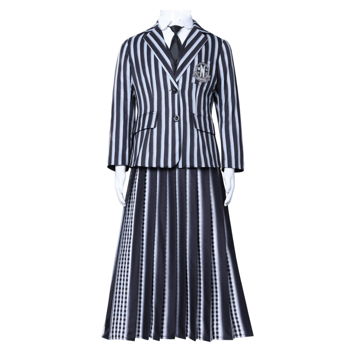 【新着商品】HOLOUN ウェンズデーアダムス ウェンズデイのコスプレ服  制服セット 学園 学校制服 子供用サイズ ハロウィン ハロウィン仮装 衣装 セット クリスマス イベント 演出服
