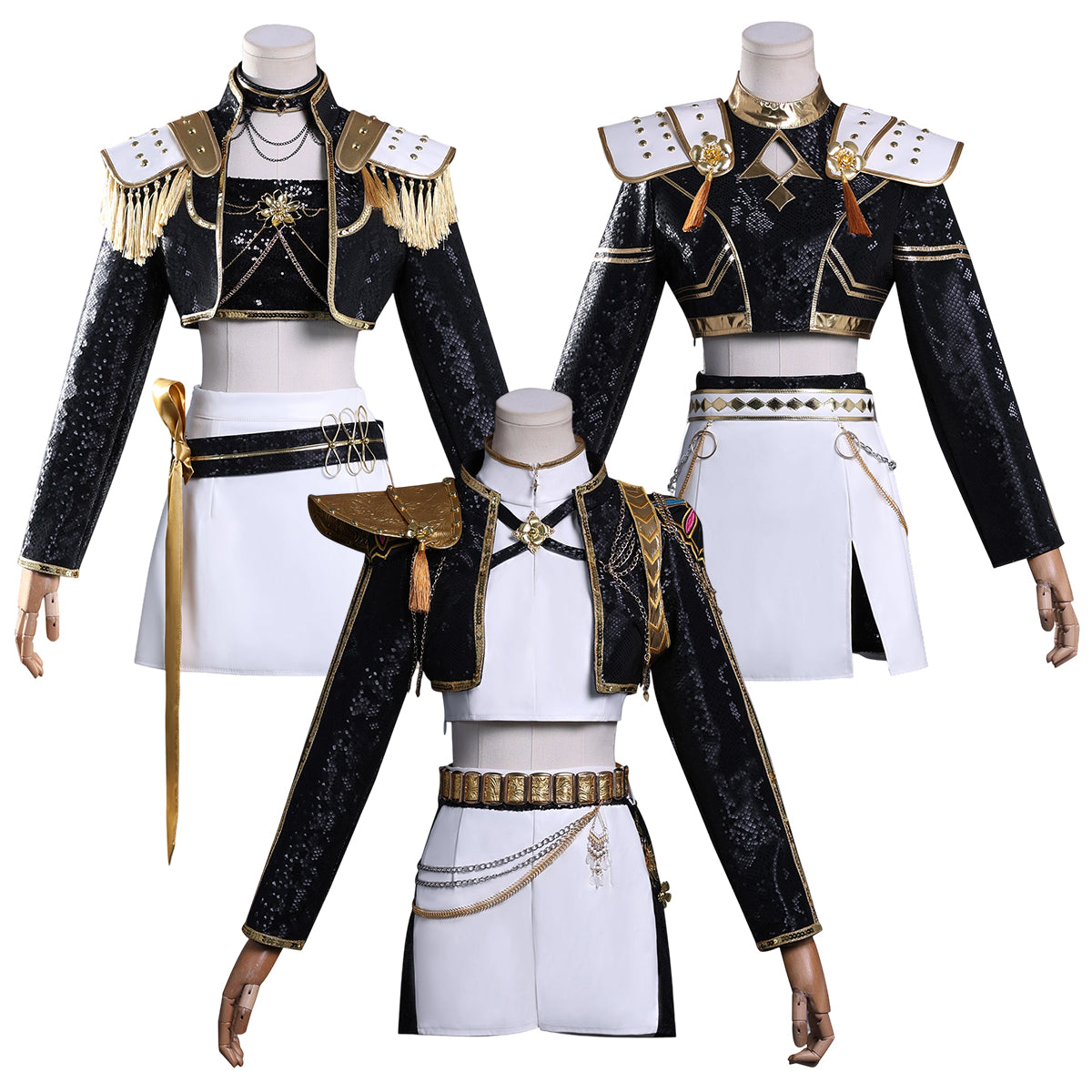 【在庫品】HOLOUN KPOPガールズ! デーモン・ハンターズ kpop demon hunters ブラック ルミRumi ゾーイZoe ミラMira 演出服 舞台服 アニメ仮装 ハロウィンコスプレ衣装 クリスマス イベント
